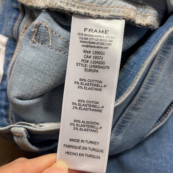 FRAME LE HIGH SKINNY RAW EDGE EUROPA JEANS NWT Size 25 - Picture 9 of 10